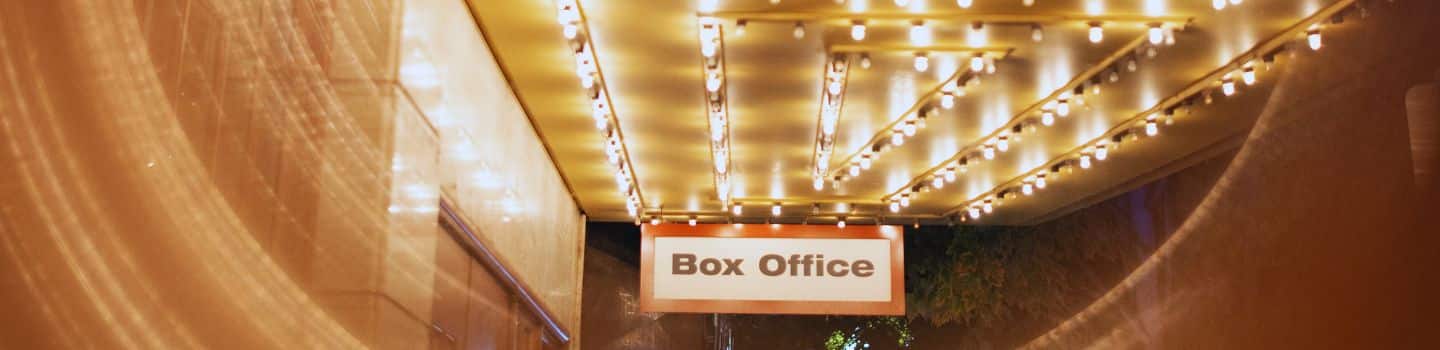 box office sign hanging outside the theatre