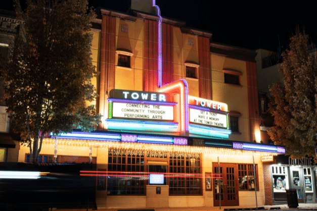 exterior view of Tower at night