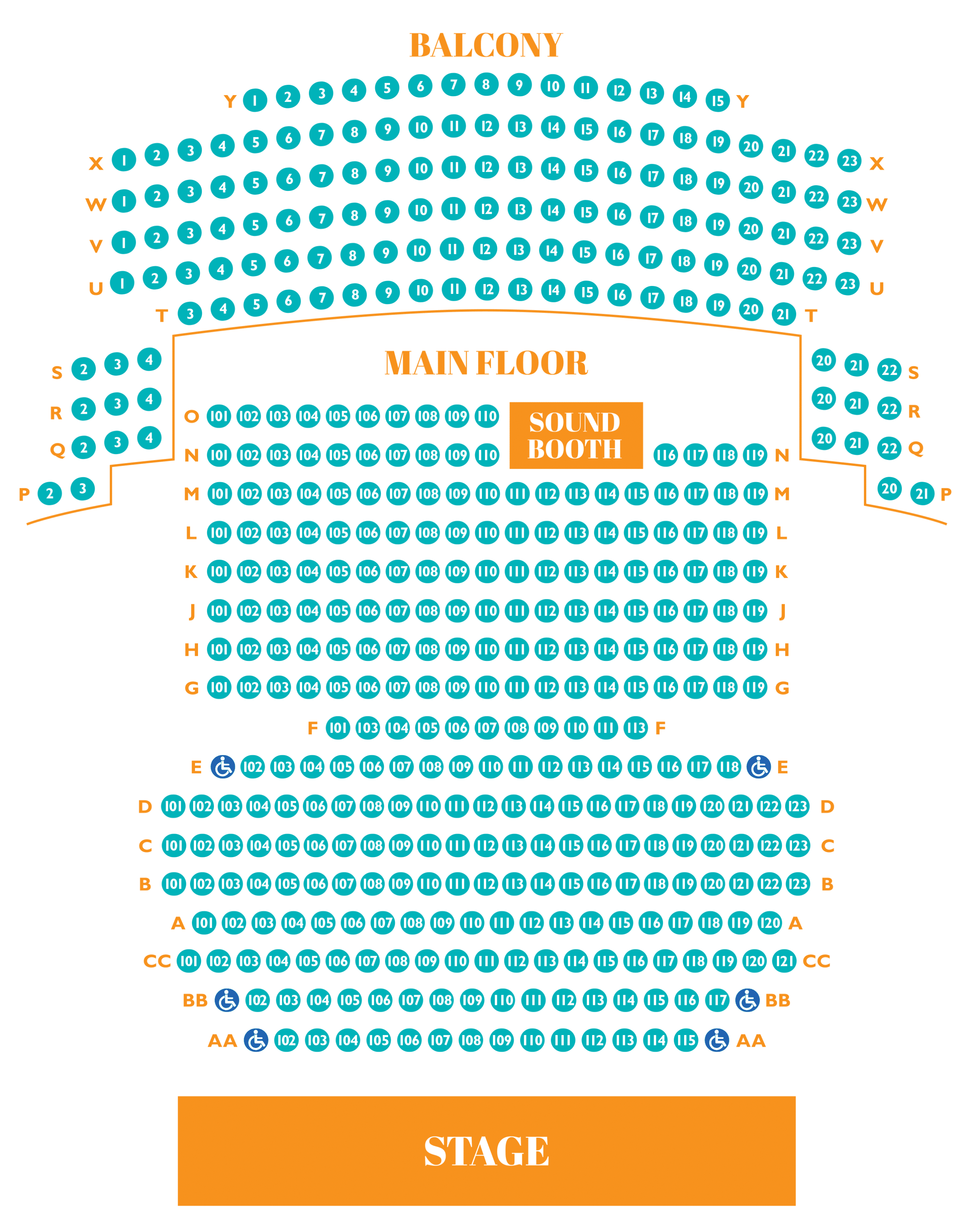 numbered seating chart