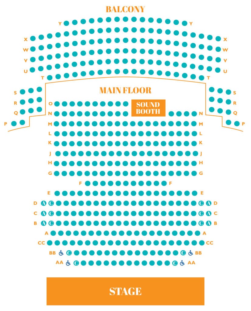 seating map of the theatre